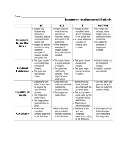 Imagery Assignment Rubric
