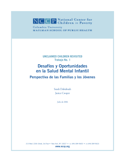 Desaf&iacute;os y Oportunidades en la Salud Mental Infantil Perspectiva de