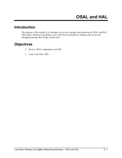 OSAL and HAL - Ti Processor Wiki
