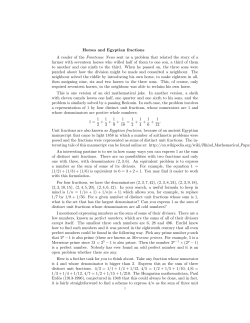 Horses and Egyptian fractions A reader of the Frontenac News sent