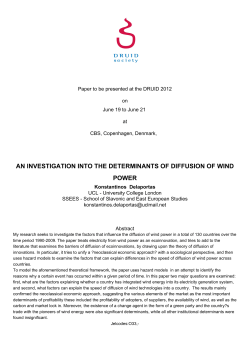 an investigation into the determinants of diffusion of wind power