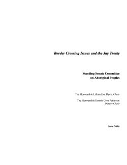 Border Crossing Issues and the Jay Treaty