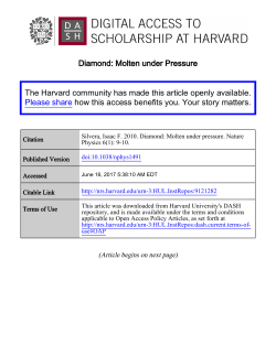 Diamond: Molten under Pressure The Harvard community has made