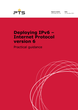 Deploying IPv6 – Internet Protocol version 6 - Post