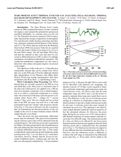 (TEGA) Database: Thermal Database Development - USRA