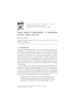 Career paths in mathematics: A comparison between women and men