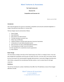 The TPA becomes the CCA - Mark Treherne and Associates