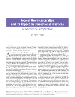Federal Overincarceration and Its Impact on Correctional Practices