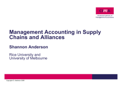 Management Accounting in Supply Chains and Alliances