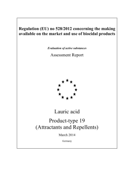 Lauric acid Product-type 19 (Attractants and Repellents)