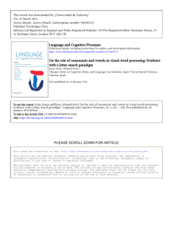On the role of consonants and vowels in visual word recognition