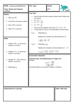 Surds and irrational numbers