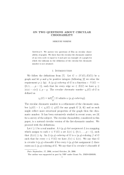 ON TWO QUESTIONS ABOUT CIRCULAR CHOOSABILITY 1