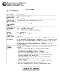 Fire Chemistry - Florida Department of Financial Services