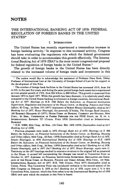 The International Banking Act of 1978