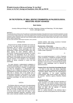 on the potential of small benthic foraminifera as paleoecological