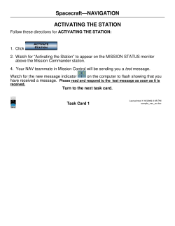 Sample of the Navigation Task Team Cards in Spacecraft
