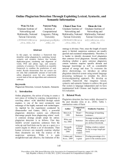 Online Plagiarized Detection Through Exploiting Lexical, Syntax