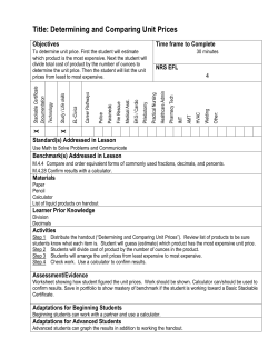 Title: Determining and Comparing Unit Prices