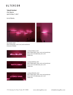 List of Works - Ulterior Gallery