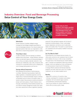 Food and Beverage Processing Seize Control of
