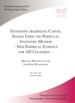 estimating aggregate capital stocks using the perpetual inventory