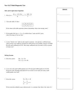 New SAT Math Diagnostic Test 7 )25(3 6 )23( 4 &minus; &minus;&minus; = +&minus;+ z z z 6 93