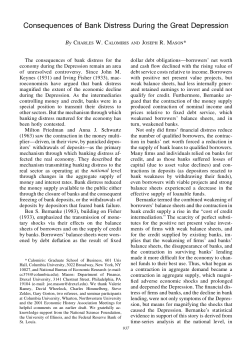 Consequences of Bank Distress During the Great Depression