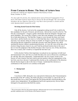 From Caracas to Rome: The Story of Arturo Sosa