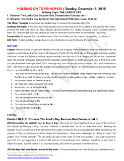 HOLDING ON TO PRINCIPLES / Sunday, December 6, 2015