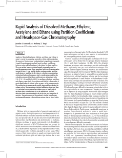 Rapid Analysis of Dissolved Methane, Ethylene, Acetylene and