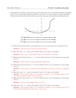 Math 1300: Calculus I Project: Graphing using signs 1. In the graph