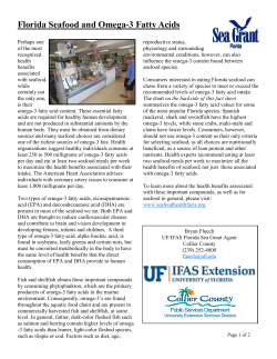 Florida Seafood and Omega-3 Fatty Acids