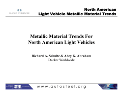 Metallic Material Trends For North American Light Vehicles