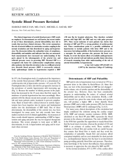 Systolic Blood Pressure Revisited