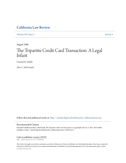 The Tripartite Credit Card Transaction: A Legal Infant