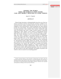 FINDING THE PEARLS WHEN THE WORLD IS YOUR OYSTER