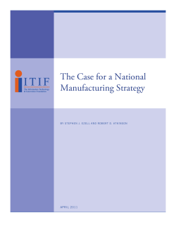 The Case for a National Manufacturing Strategy