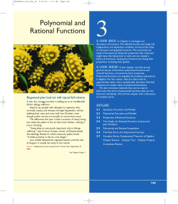 Polynomial and Rational Functions