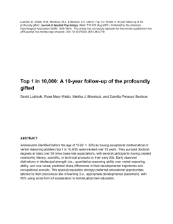 Top 1 in 10000: A 10-year follow-up of the profoundly