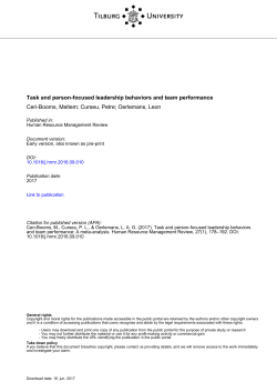 Tilburg University Task and person