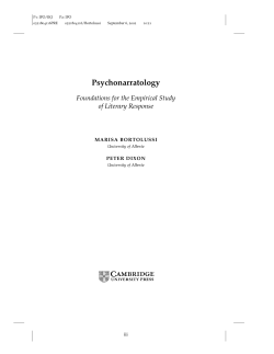 Psychonarratology - Assets - Cambridge University Press