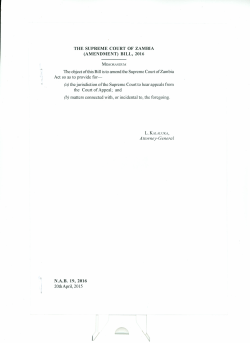 THE SUPREME COURT OF ZAMBIA (AMENDMENT) BILL, 2016