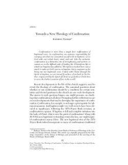 Towards a New Theology of Confirmation