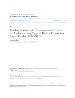 Building a Democratic Consciousness in Taiwan: An Analysis of