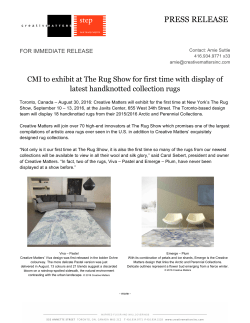 Creative Matters will exhibit for the first time at New York`s The Rug