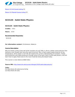 SCI3120 - Solid State Physics