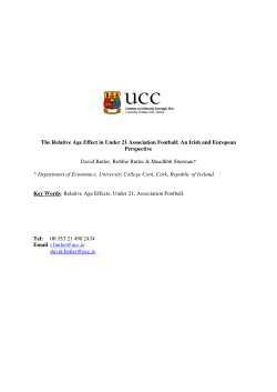 The Relative Age Effect in Under 21 Association Football