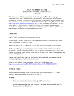 mla format guide - Briercrest College and Seminary