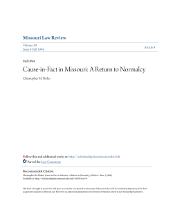 Cause-in-Fact in Missouri: A Return to Normalcy